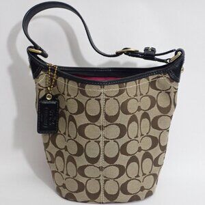 Pre-Loved Coach Mini Bleeker Canvas Bucket